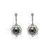 18KG 12.1/12.1mm Natural Color Tahitian Peacock Green Pearl Diamond Earrings