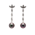 18KG 12.0/12.0mm Natural Color Tahitian Peacock Purple Pearl Diamond Earrings