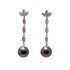 18KG 12.0/12.0mm Natural Color Tahitian Peacock Purple Pearl Diamond Earrings