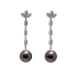 18KG 12.0/12.0mm Natural Color Tahitian Peacock Purple Pearl Diamond Earrings