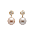 14KG 12.4/12.6mm Natural Color Tahitian Pearl and Shell Earrings