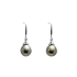 18KG 11.1-11.9mm Natural Color Tahitian Pearl Diamond Earrings