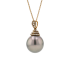 18KG 13.0X13.5mm Natural Color Tahitian Pearl Diamond Necklace