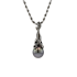 18KG 9-10mm Natural Color Tahitian Pearl Black Diamond Necklace