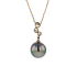 18KG 11.0mm Natural Color Tahitian Pearl Diamond Necklace