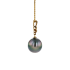 18KG 11.0mm Natural Color Tahitian Pearl Diamond Necklace