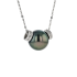 18KG 9.3mm Natural Color Tahitian Pearl Diamond Necklace