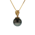 18KG 9.5mm Natural Color Tahitian Pearl Necklace