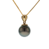 18KG 9.5mm Natural Color Tahitian Pearl Necklace