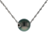 18KG 10.5mm Natural Color Tahitian Peacock Green Pearl Necklace