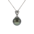 18KG 9.6mm Natural Color Tahitian Pearl Necklace PBN060