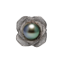 18KG 15.5mm Natural Color Tahitian Pearl Diamond Ring/Pendant