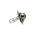 18KG 15.5mm Natural Color Tahitian Pearl Diamond Ring/Pendant