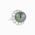 18KG 15.6mm Natural Color Tahitian Peacock Green Pearl Diamond Ring