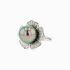 18KG 13.1mm Natural Color Tahitian Peacock Green Pearl Diamond Ring