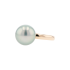 18KG 11.3mm Natural Color Tahitian Pearl Ring