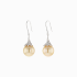 18KG 13.1/13.3mm Natural Color South Sea Golden Pearl Diamond Earrings