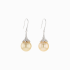 18KG 13.1/13.3mm Natural Color South Sea Golden Pearl Diamond Earrings