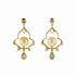 18KG 11.3/11.3mm Natural Color South Sea Golden Pearl Emerald Diamond Earrings