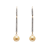 14KG 10.1/10.2mm Natural Color South Sea Golden Pearl Diamond Earrings