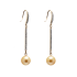 14KG 10.1/10.2mm Natural Color South Sea Golden Pearl Diamond Earrings