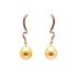 18KG 11.1X11.8mm Natural Color South Sea Golden Pearl Diamond Earrings