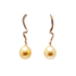 18KG 11.1X11.8mm Natural Color South Sea Golden Pearl Diamond Earrings