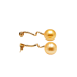 18KG 11.1X11.8mm Natural Color South Sea Golden Pearl Diamond Earrings