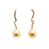 18KG 11.1X11.8mm Natural Color South Sea Golden Pearl Diamond Earrings