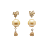 18KG 11.3/11.4mm Natural Color South Sea Golden Pearl and Shell Earrings