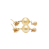 18KG 11.3/11.4mm Natural Color South Sea Golden Pearl and Shell Earrings