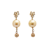 18KG 11.3/11.4mm Natural Color South Sea Golden Pearl and Shell Earrings