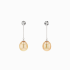 18KG 9.5X11.0/9.5-11.0mm Natural Color South Sea Deep Golden Keshi Pearl Diamond Earrings