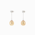 18KG 9.5X11.0/9.5-11.0mm Natural Color South Sea Deep Golden Keshi Pearl Diamond Earrings