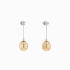 18KG 9.5X11.0/9.5-11.0mm Natural Color South Sea Deep Golden Keshi Pearl Diamond Earrings