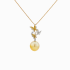 18KG 13.1X13.6mm Natural Color South Sea Golden Pearl Yellow Diamond Necklace