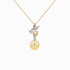 18KG 13.1X13.6mm Natural Color South Sea Golden Pearl Yellow Diamond Necklace