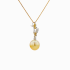 18KG 13.1X13.6mm Natural Color South Sea Golden Pearl Yellow Diamond Necklace