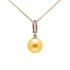 14KG&18KG 9.3mm Natural Color South Sea Golden Pearl Diamond Necklace 