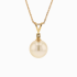 18KG 9.2mm Natural Color South Sea Golden Pearl Diamond Necklace