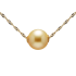 18KG 9.4mm Natural Color South Sea Golden Pearl Necklace 