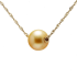 18KG 9.4mm Natural Color South Sea Golden Pearl Necklace 