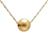 18KG 9.4mm Natural Color South Sea Golden Pearl Necklace 