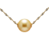 18KG 9.4mm Natural Color South Sea Golden Pearl Necklace 