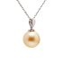 18KG 11.7mm Natural Color South Sea Golden Pearl Necklace 