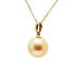 18KG 10.2mm Natural Color South Sea Golden Pearl Necklace 