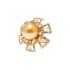 18KG 14.8mm Natural Color South Sea Golden Pearl Diamond Ring