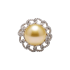 18KG 15.3mm Natural Color South Sea Golden Pearl Diamond Ring