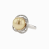 PT900 13.6mm Natural Color South Sea Deep Golden Pearl Diamond Ring