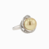 PT900 13.6mm Natural Color South Sea Deep Golden Pearl Diamond Ring